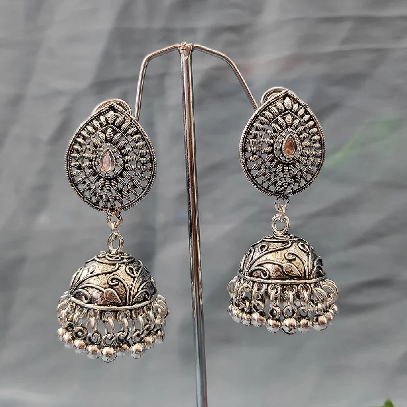 women’s custom stud earrings-Darshana Jewels Oxidised  Plated Jhumki Earrings