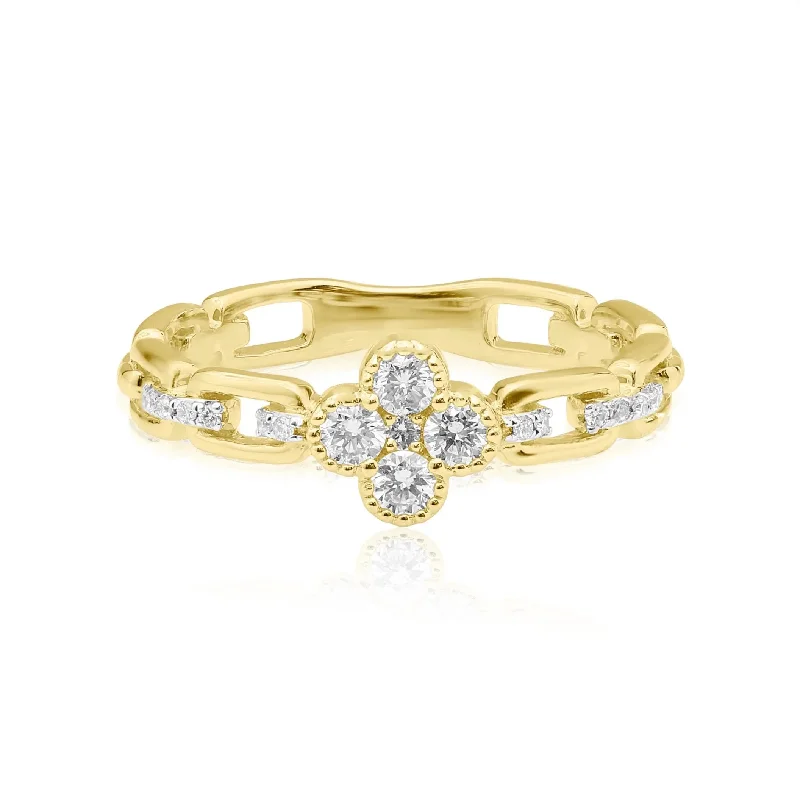 women’s trendy diamond engagement ring-Clover Diamond Ring