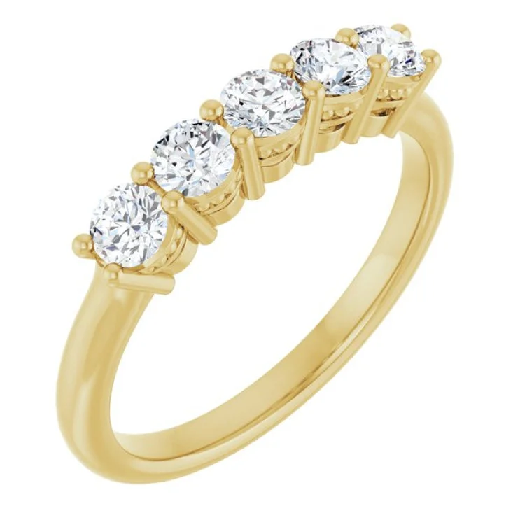 women’s stackable rings-14K Yellow 1/2 CTW Lab-Grown Diamond  Anniversary Band