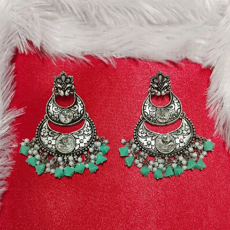 women’s cute earrings-Darshana Jewels Crystal Stone Silver Plated Dangler Earrings