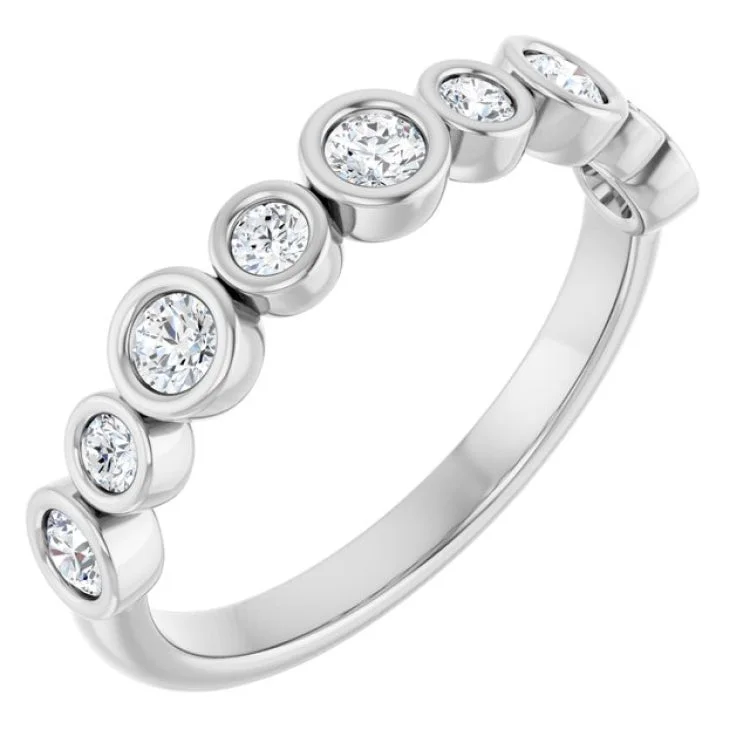 women’s wedding ring-14K White 3/8 CTW Lab-Grown Diamond  Anniversary Band