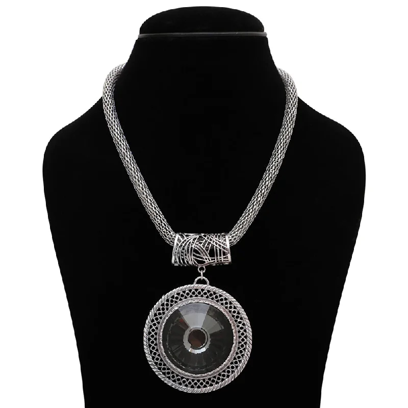 women’s celestial necklace-Bevy Pearls Oxidised Plated Necklace