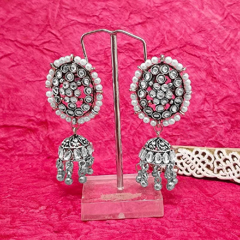 women’s classy hoop earrings-Darshana Jewels Oxidised Plated Jhumki Earrings