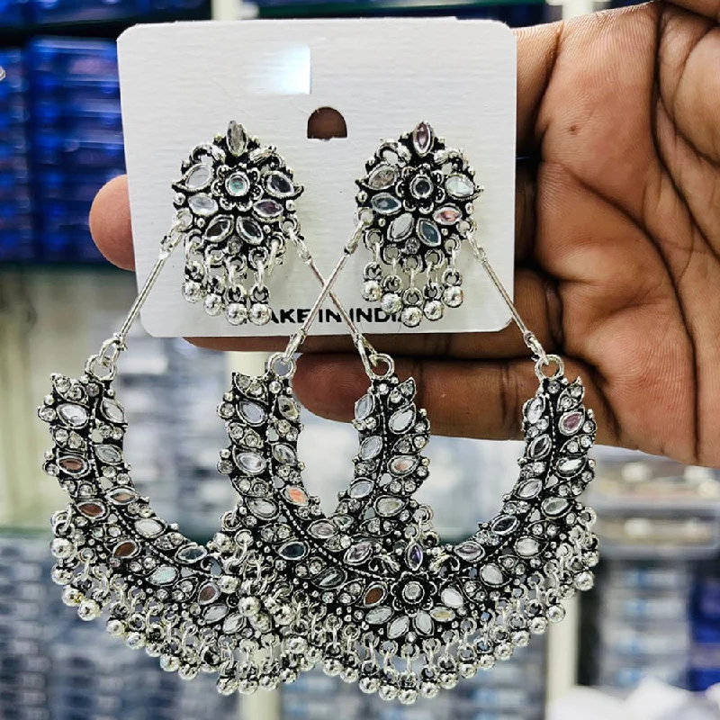 women’s boho earrings-Manisha Jewellery Oxidised Plated Mirror And Ghungroo Dangler Earrings