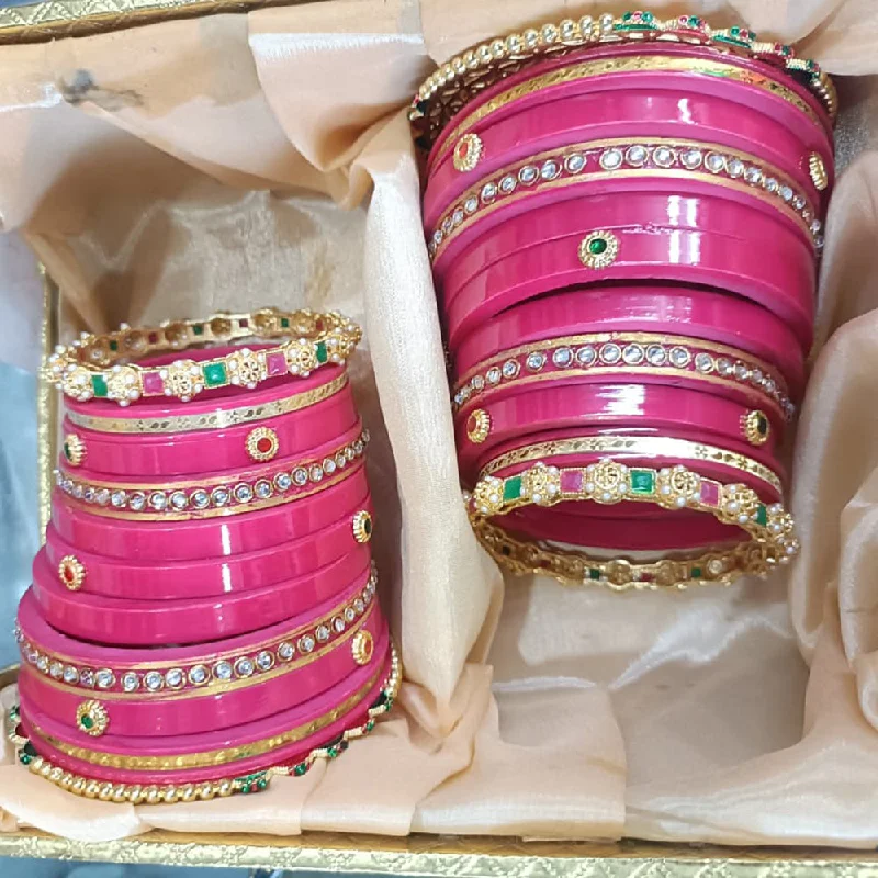 women’s wedding bangle-Shagna Acrylic Rajasthani Style Bangles Set