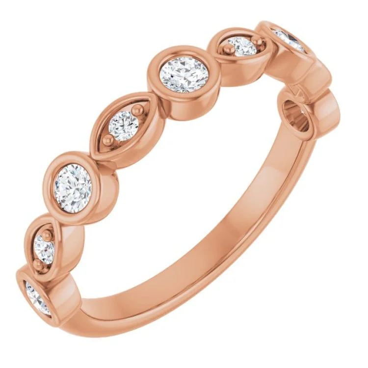 women’s couple rings-14K Rose 1/3 CTW Lab-Grown Diamond  Anniversary Band