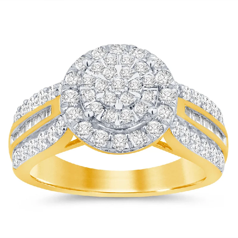 women’s luxury gold engagement ring-9ct Yellow Gold 1 Carat Diamond Ring