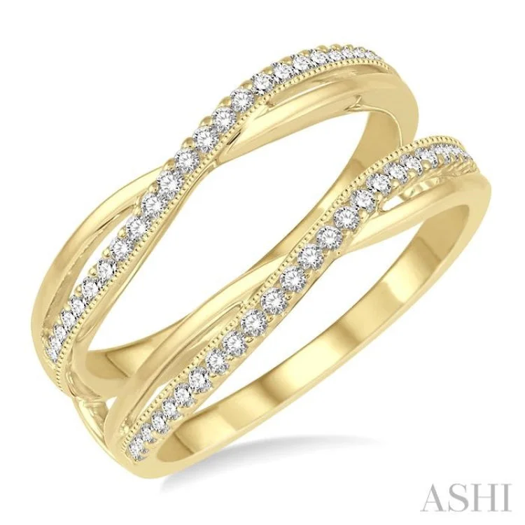 women’s gold band ring-1/4 ctw Round Diamond Insert Ring in 14K Yellow Gold