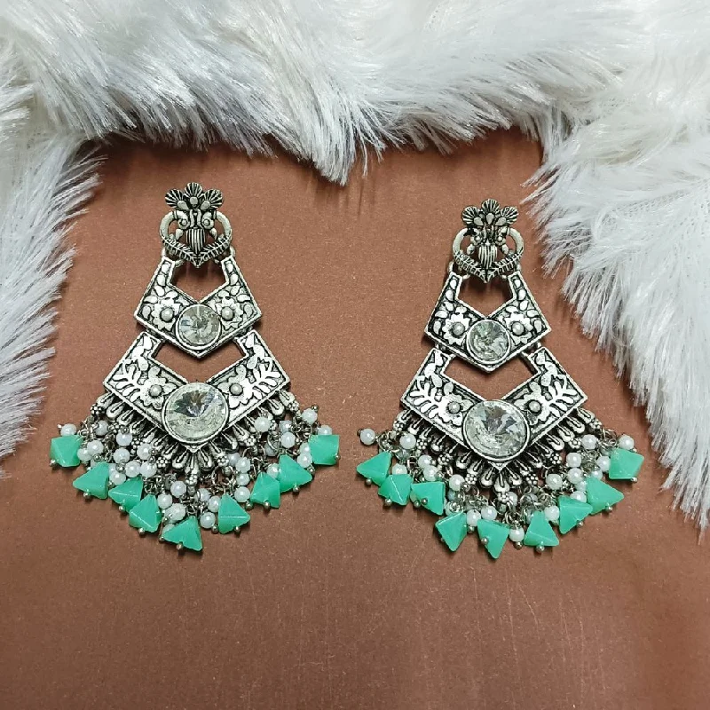 women’s vintage diamond earrings-Darshana Jewels Crystal Stone Silver Plated Dangler Earrings