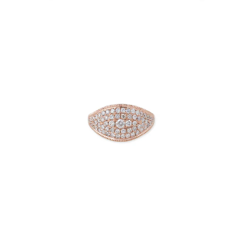 women’s designer ring-LARGE DIAMOND CENTER PAVE FOOTBALL RING