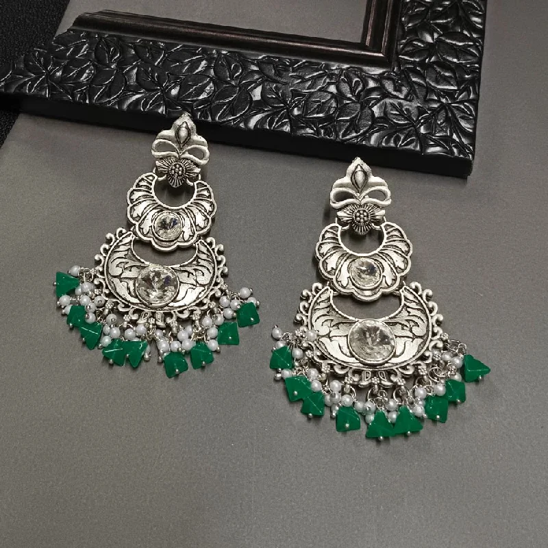 women’s drop earrings-Darshana Jewels Crystal Stone Silver Plated Dangler Earrings