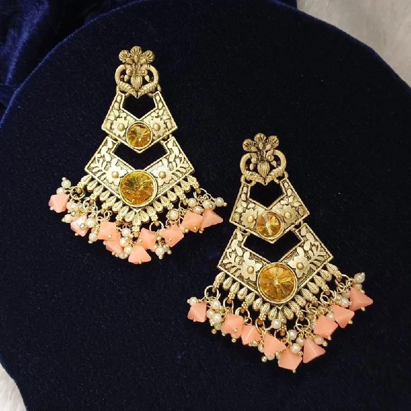 women’s hoop earrings for women-Darshana Jewels Crystal Stone Gold Plated Dangler Earrings