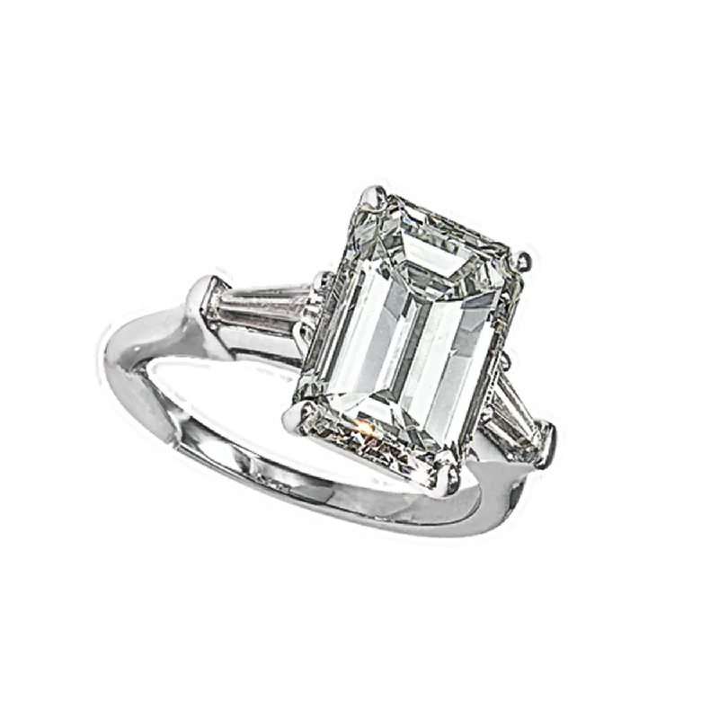 women’s gold solitaire engagement ring-Platinum and Diamond Ring