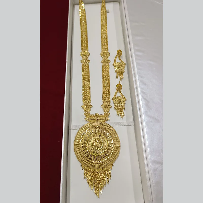 women’s gold heart necklace-Pari Art Jewellery Forming Long Necklace Set