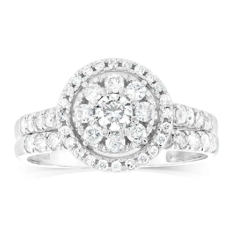 women’s diamond engagement ring-1 Carat Diamond Ring in 9ct White Gold